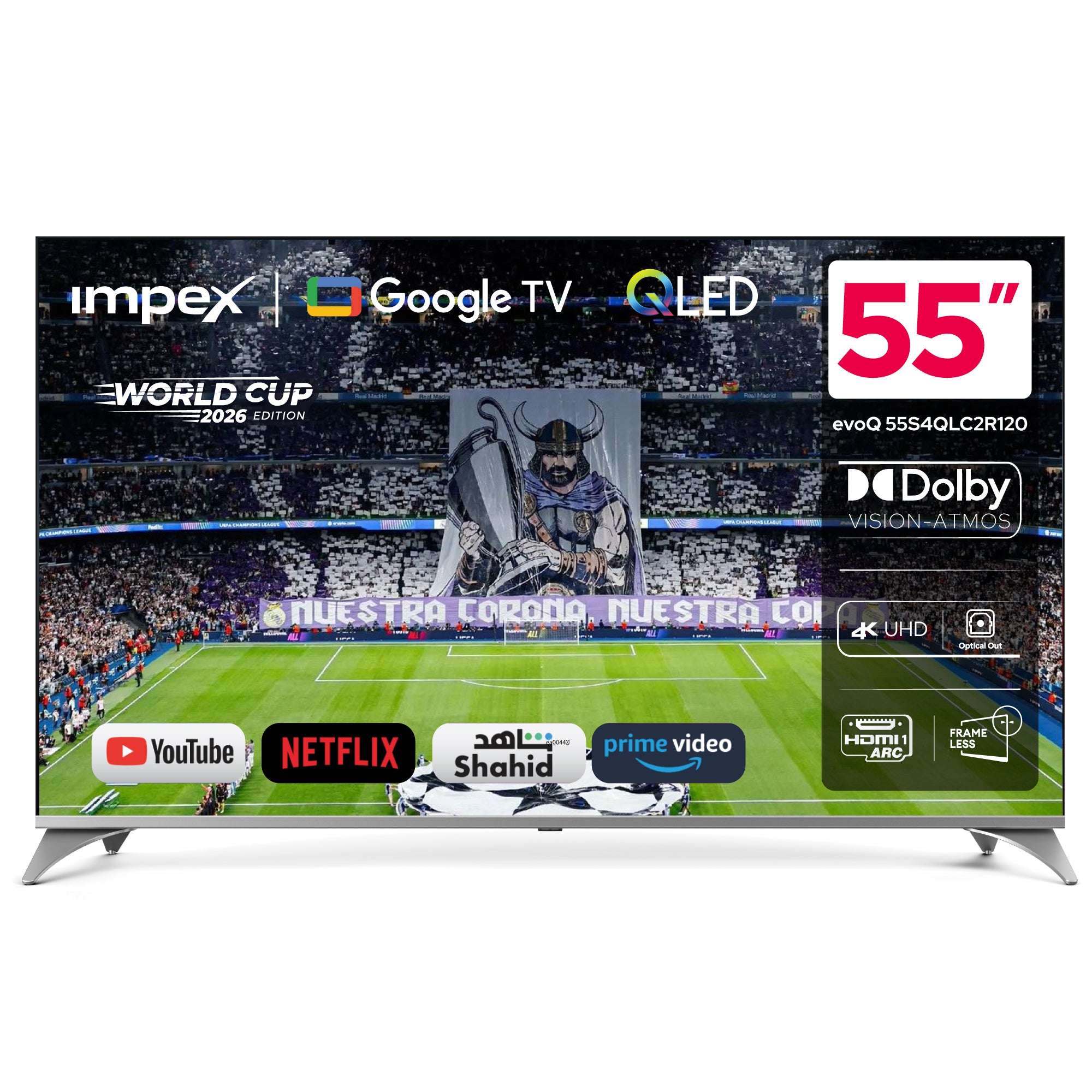 IMPEX 55 inch QLED UHD GOOGLE LED TV 12OHZ evoQ 55S4QLC2R120