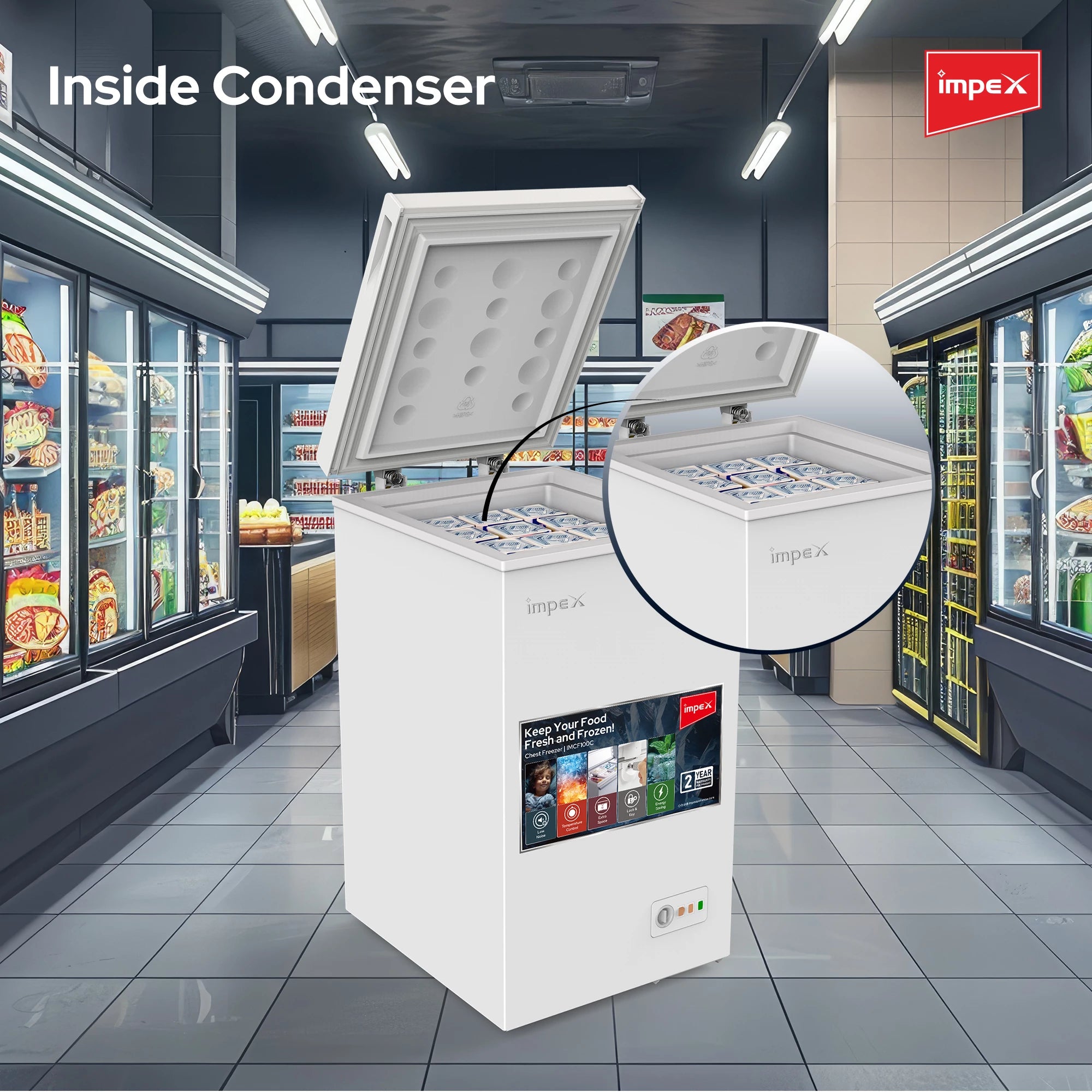 Impex 100L Chest Freezer IMCF100C