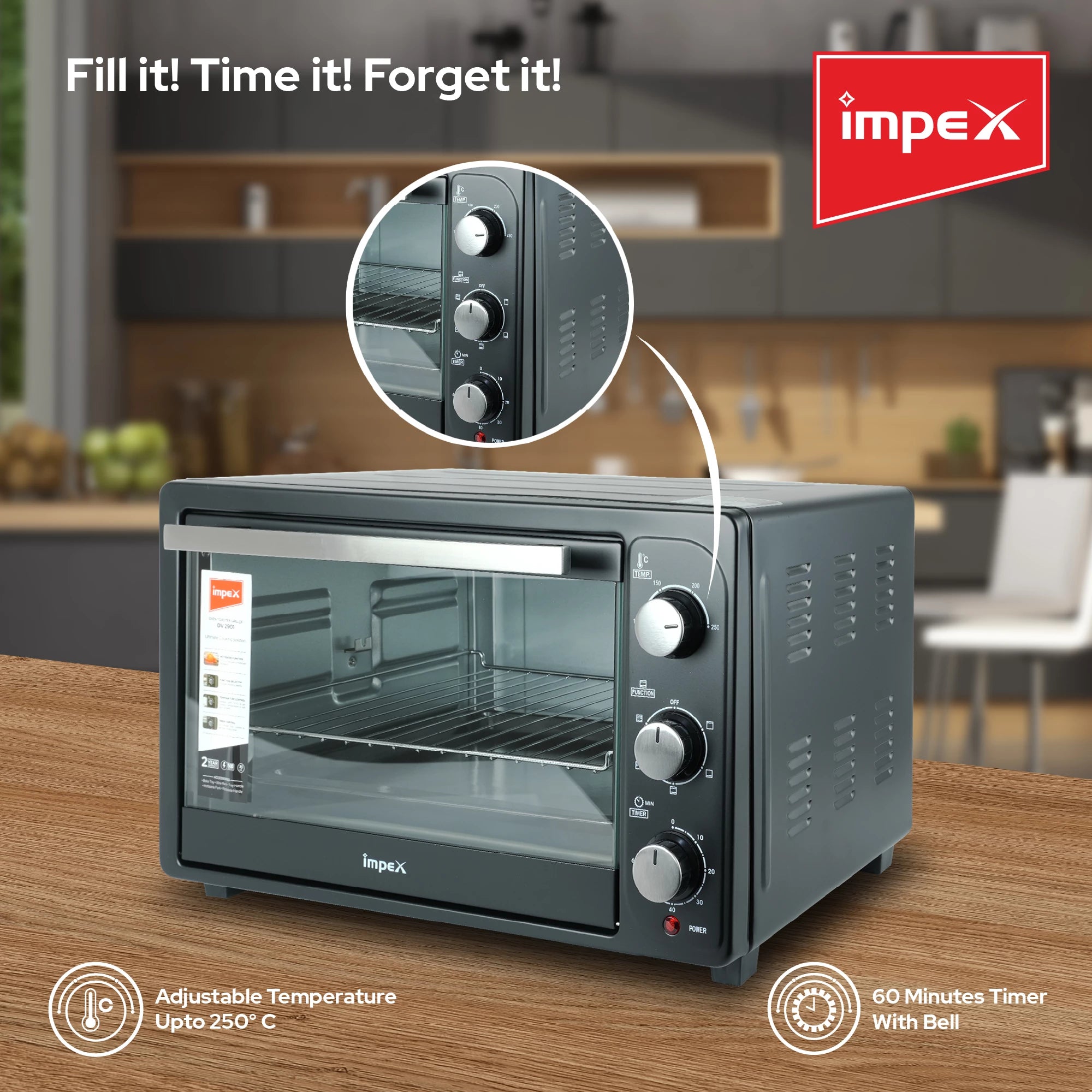 Impex 35 Ltr Electric Oven with Rotisserie OV 2901