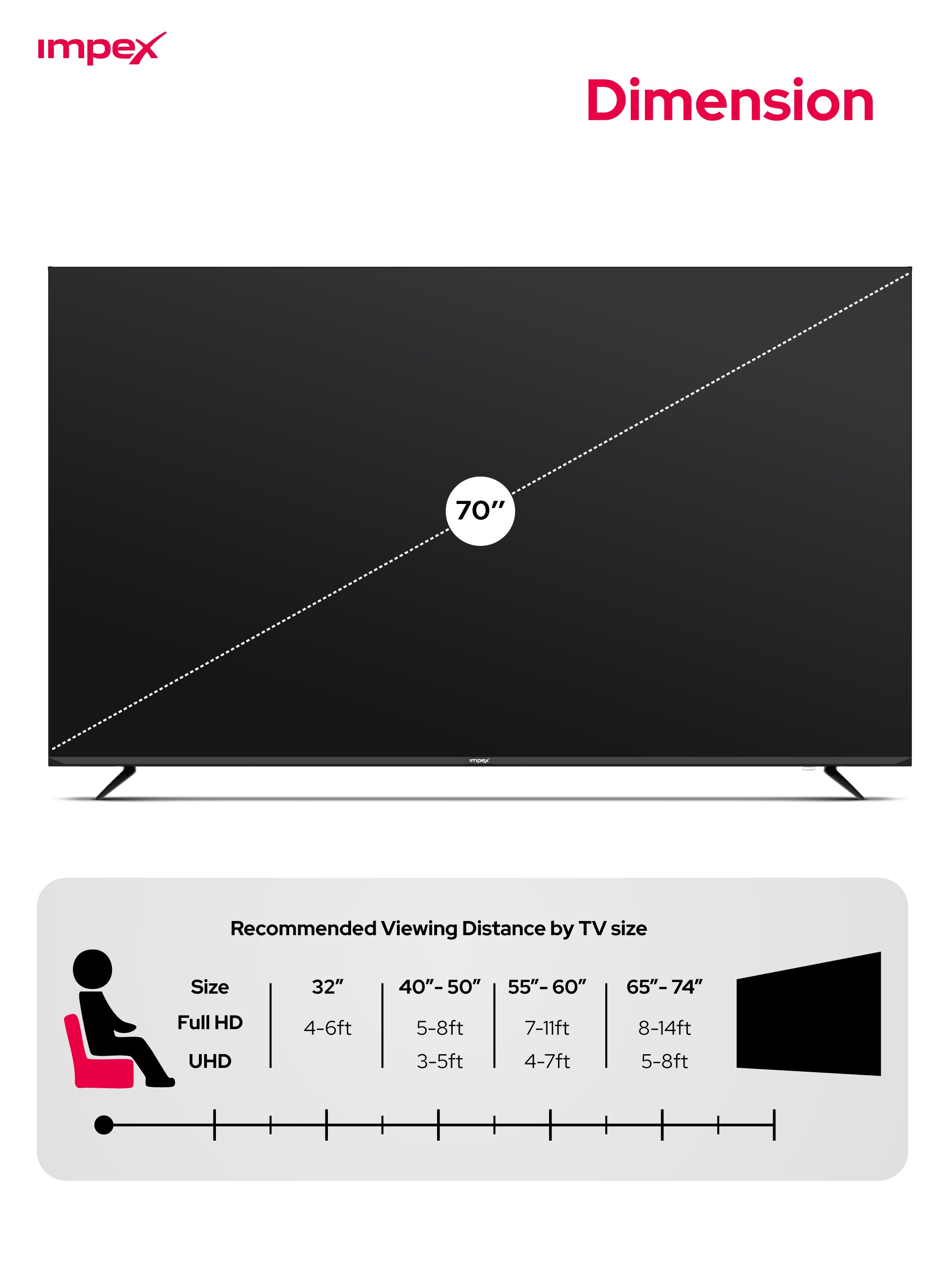 Impex 70" UHD Smart Led Tv (Gloria 70 Smart)