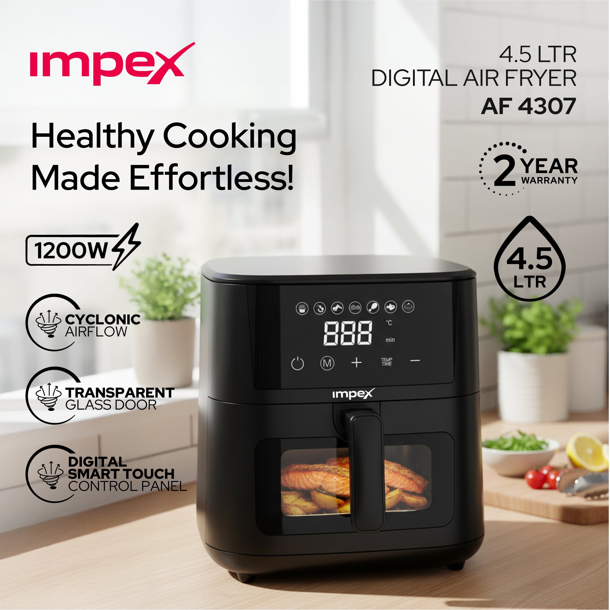 Impex 4.5L Digital Air Fryer AF 4307