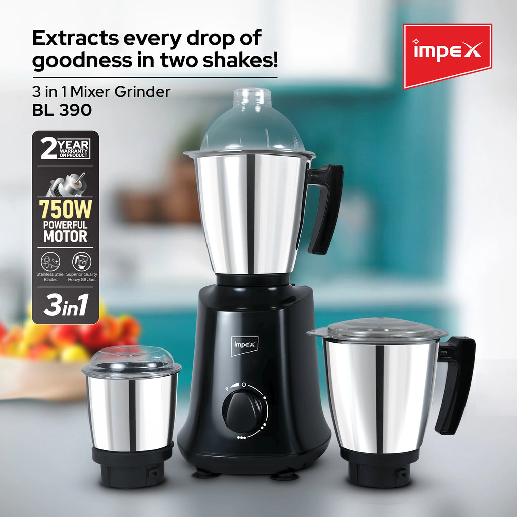 Impex 3 in 1 Mixer Grinder BL 390