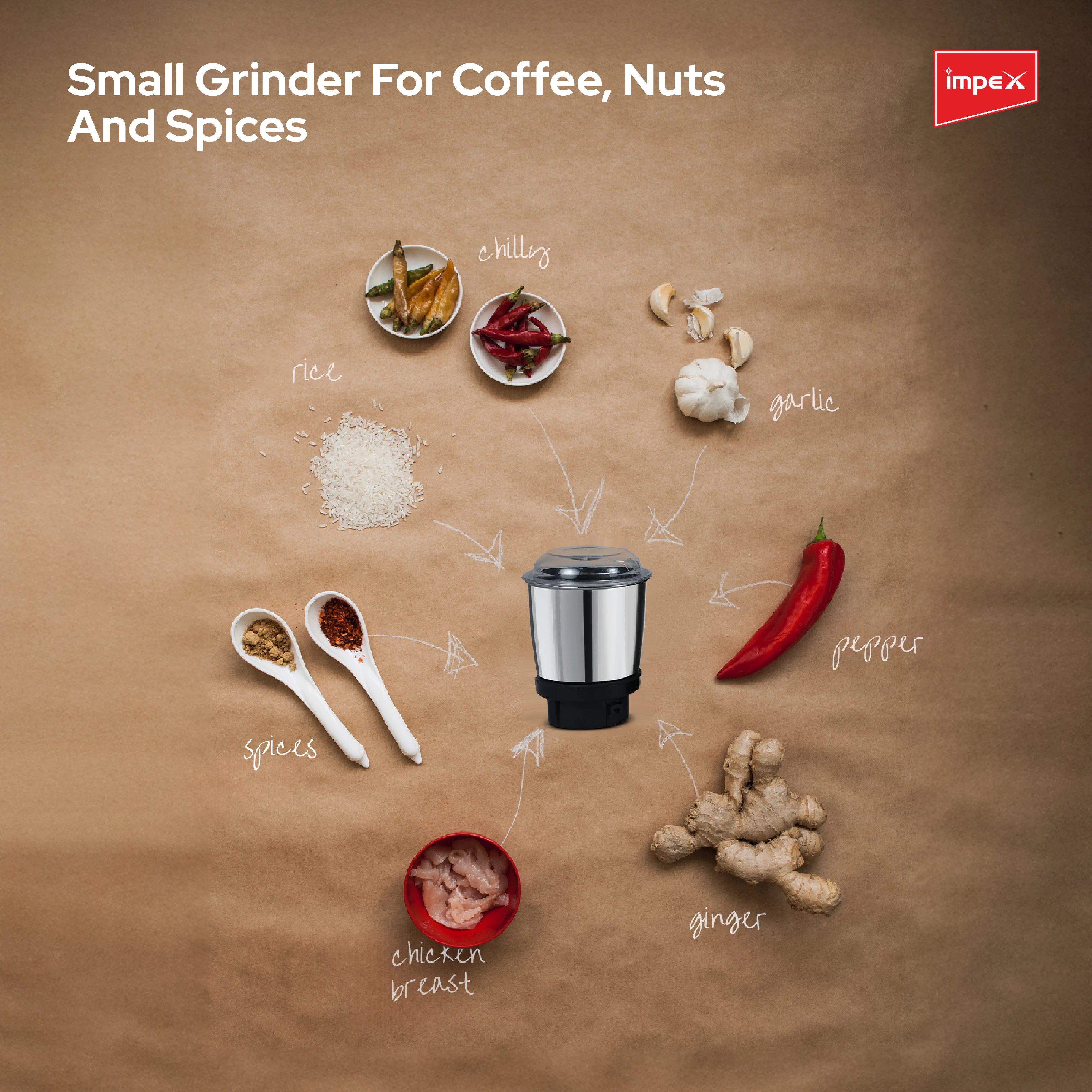 Impex 3 in 1 Mixer Grinder BL 390