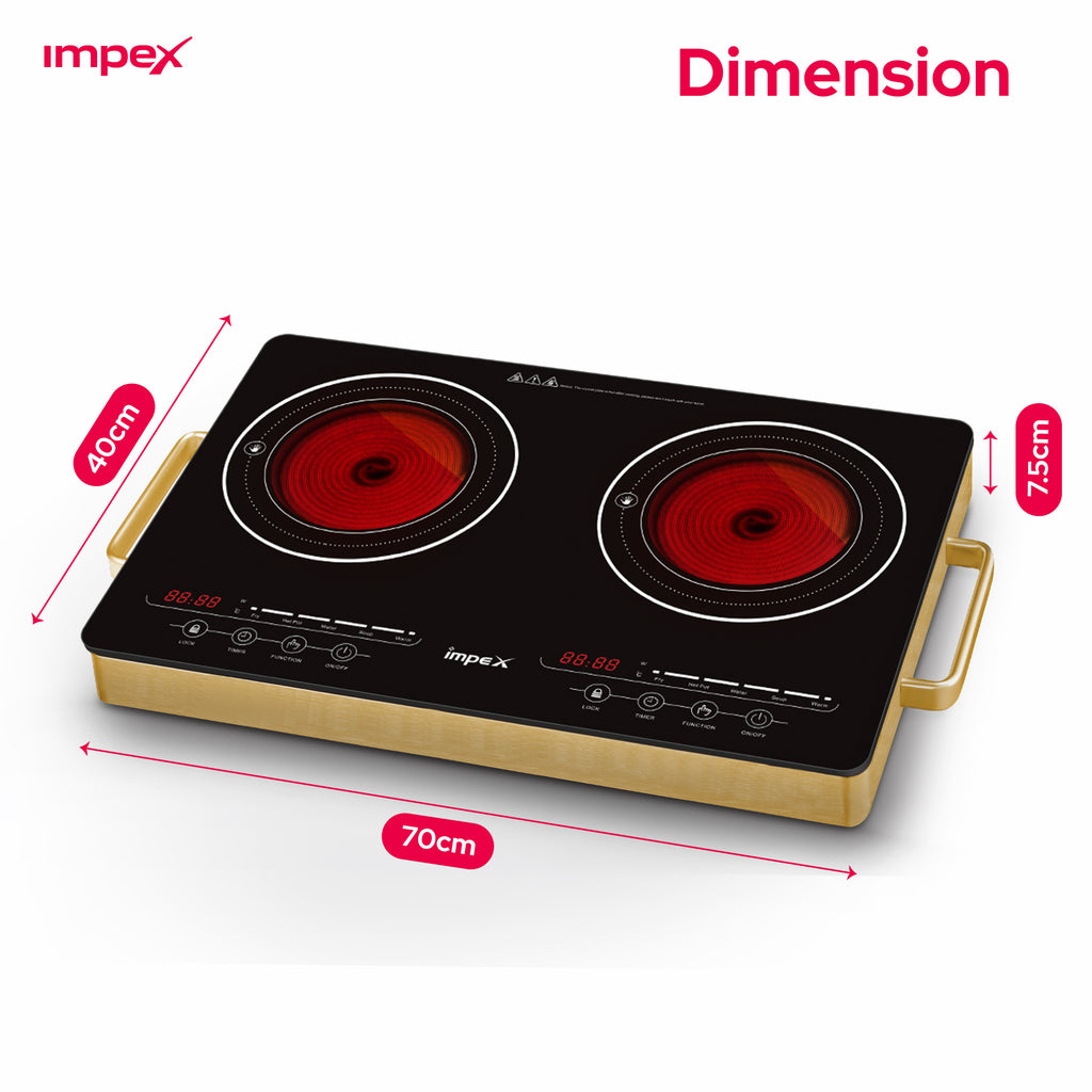 Impex Double Infrared Cooktop IR 2704