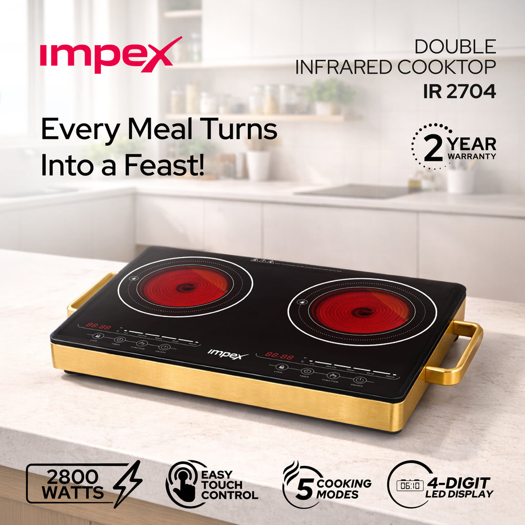 Impex Double Infrared Cooktop IR 2704