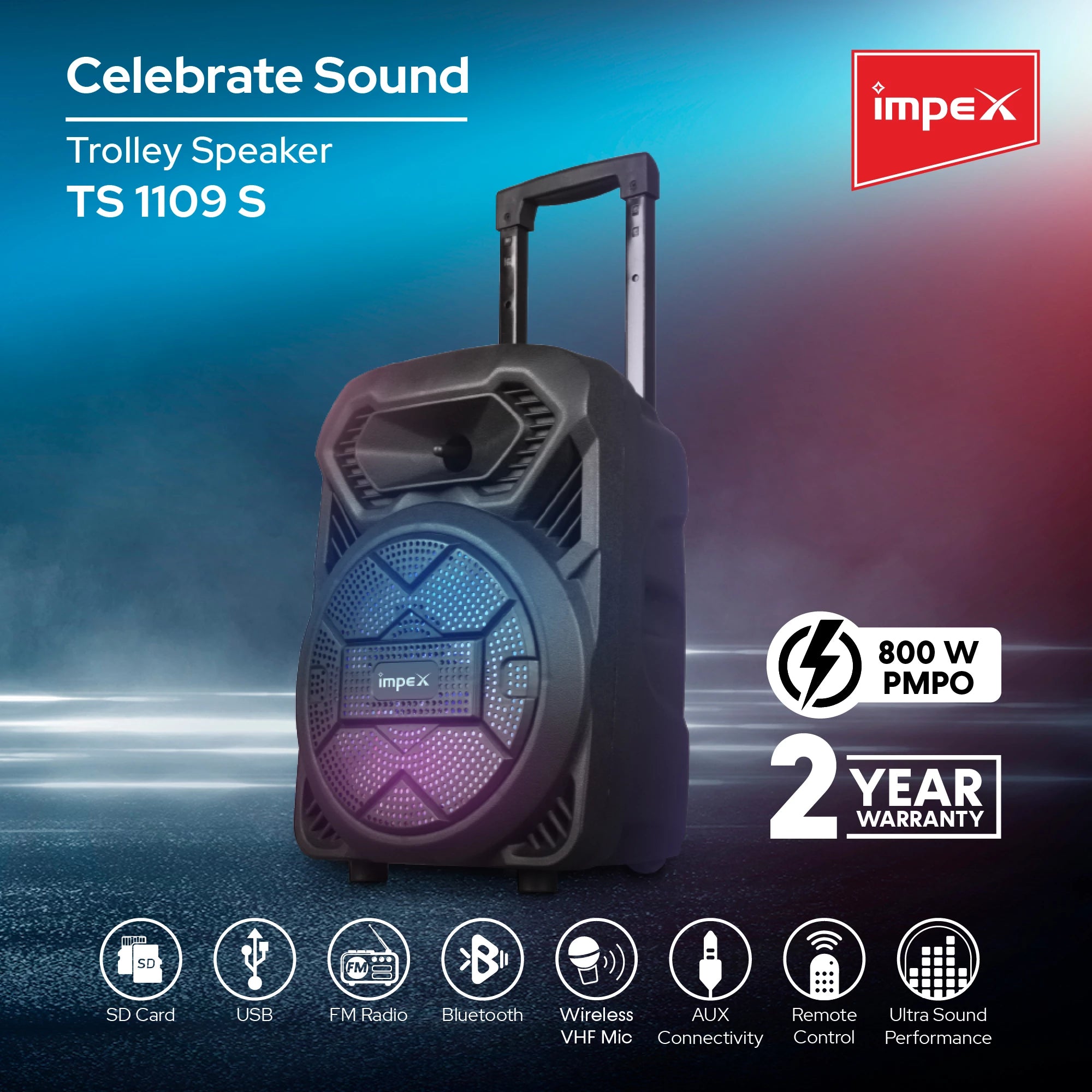 Impex PORTABLE TROLLEY Speaker TS 1109