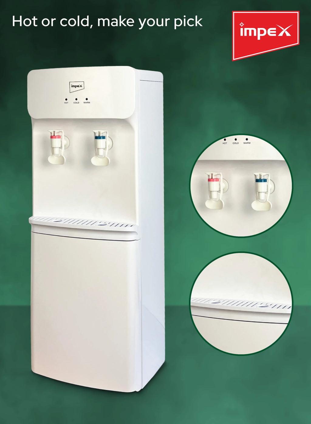 Impex Hot & Cold 2 Tap Water Dispenser WD 3904B