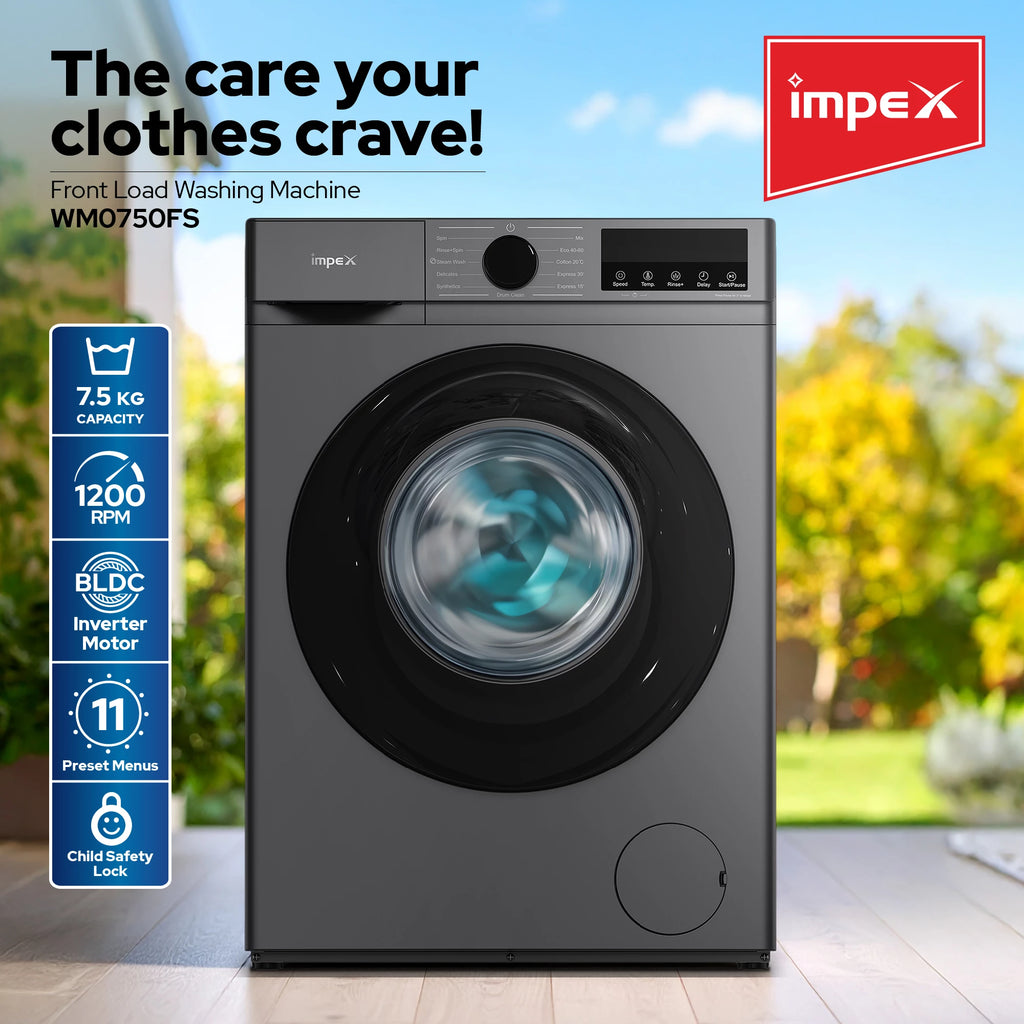 IMPEX 7.5 KG FRONT LOAD WASHING MACHINE WM0750FS