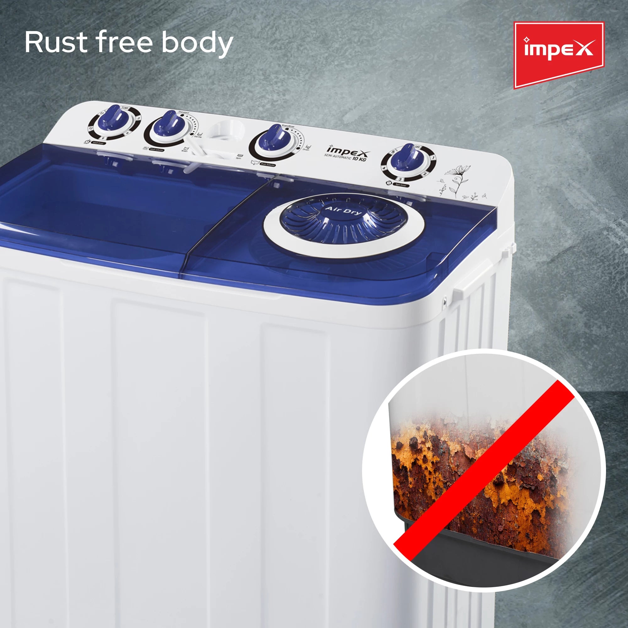 IMPEX 10 KG  SEMI-AUTOMATIC WASHING MACHINE WM 4202