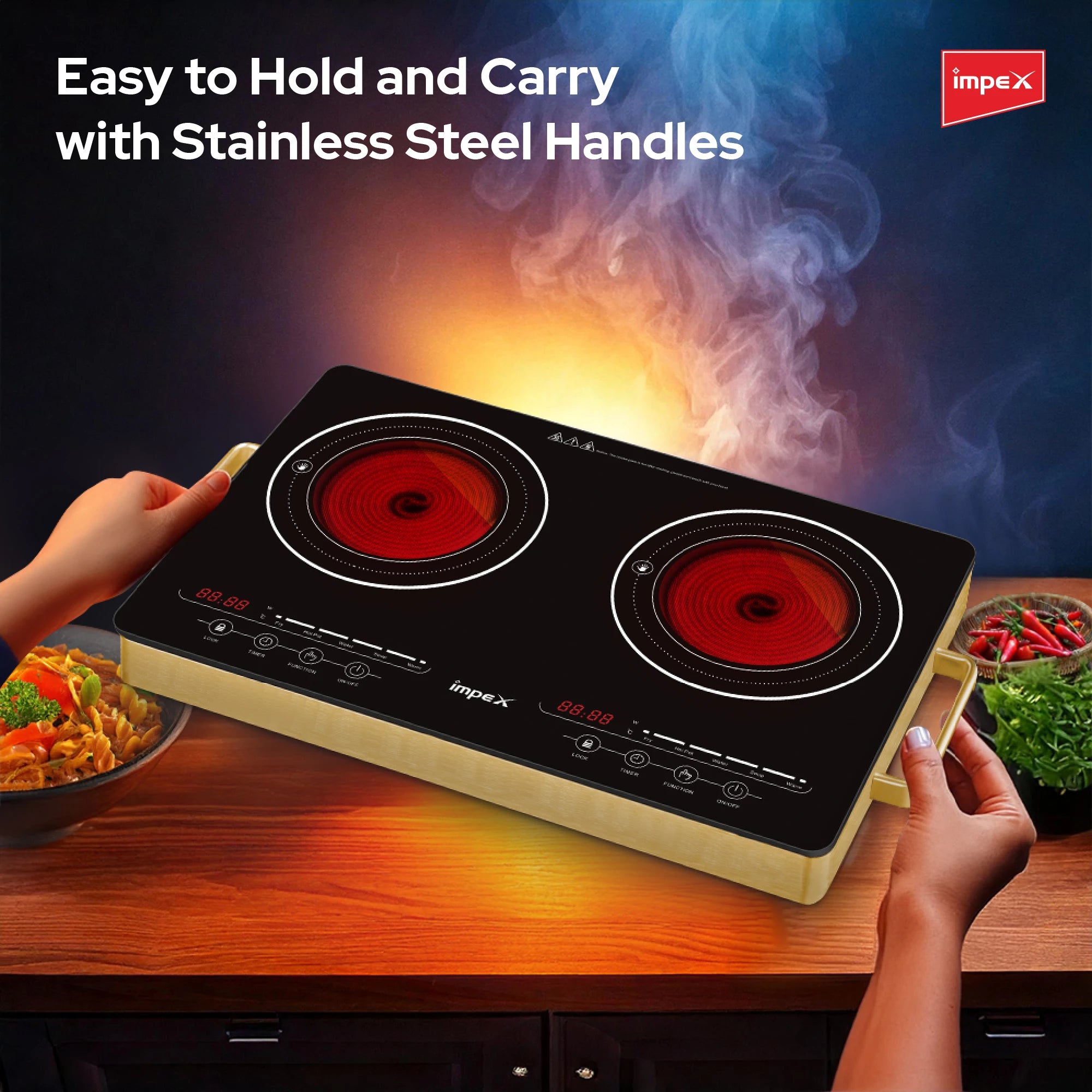 Impex Double Infrared Cooktop IR 2704