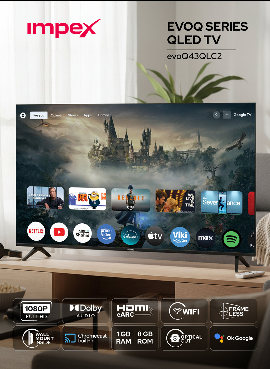 IMPEX 43 Inch QLED FHD GOOGLE LED TV evoQ43QLC2