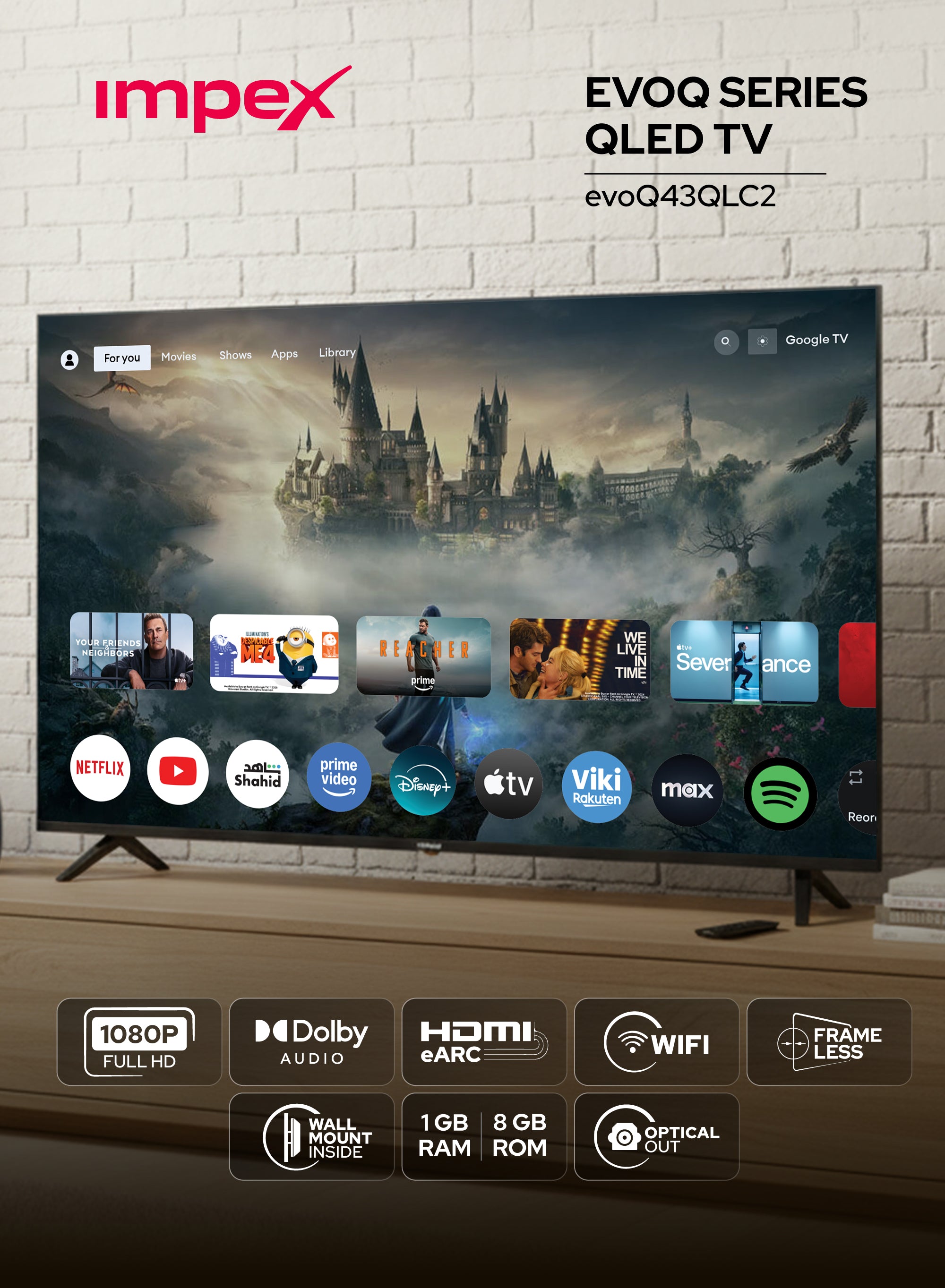 IMPEX 43 Inch QLED FHD GOOGLE LED TV evoQ43QLC2