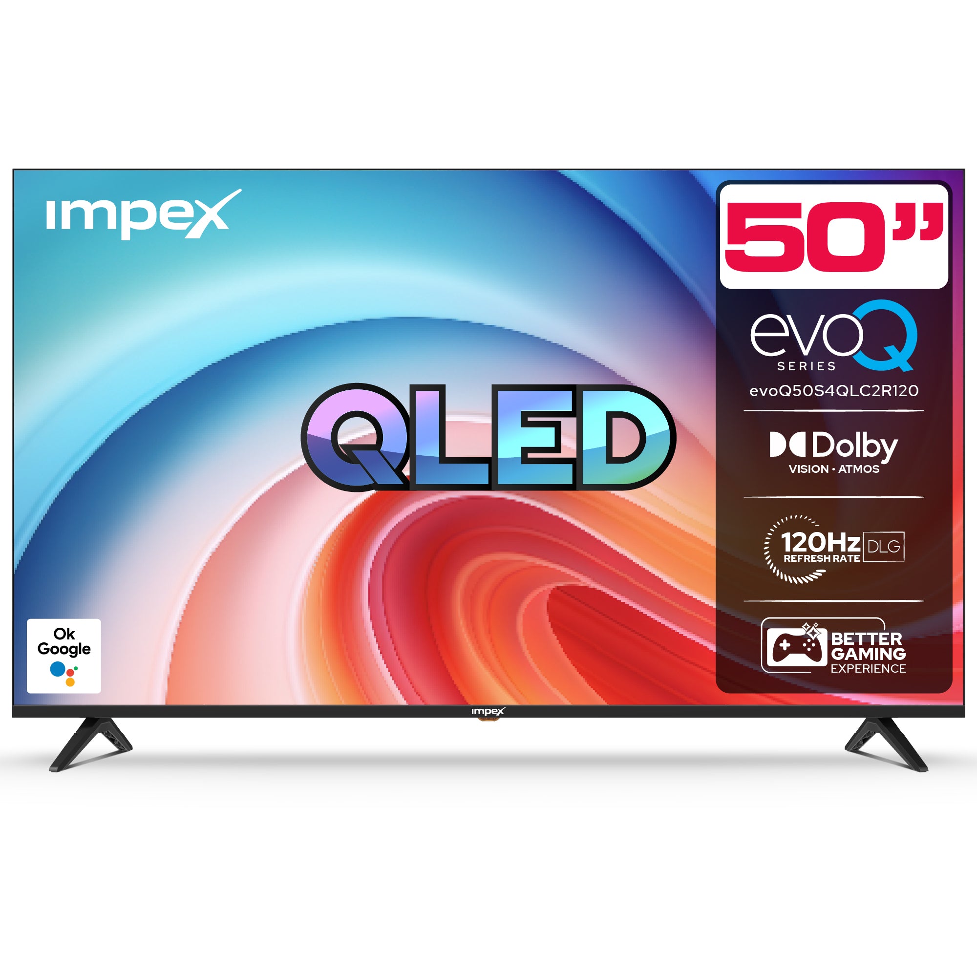 IMPEX 50 Inch QLED UHD GOOGLE LED TV DVBT2/S2 evoQ 50S4QLC2R120