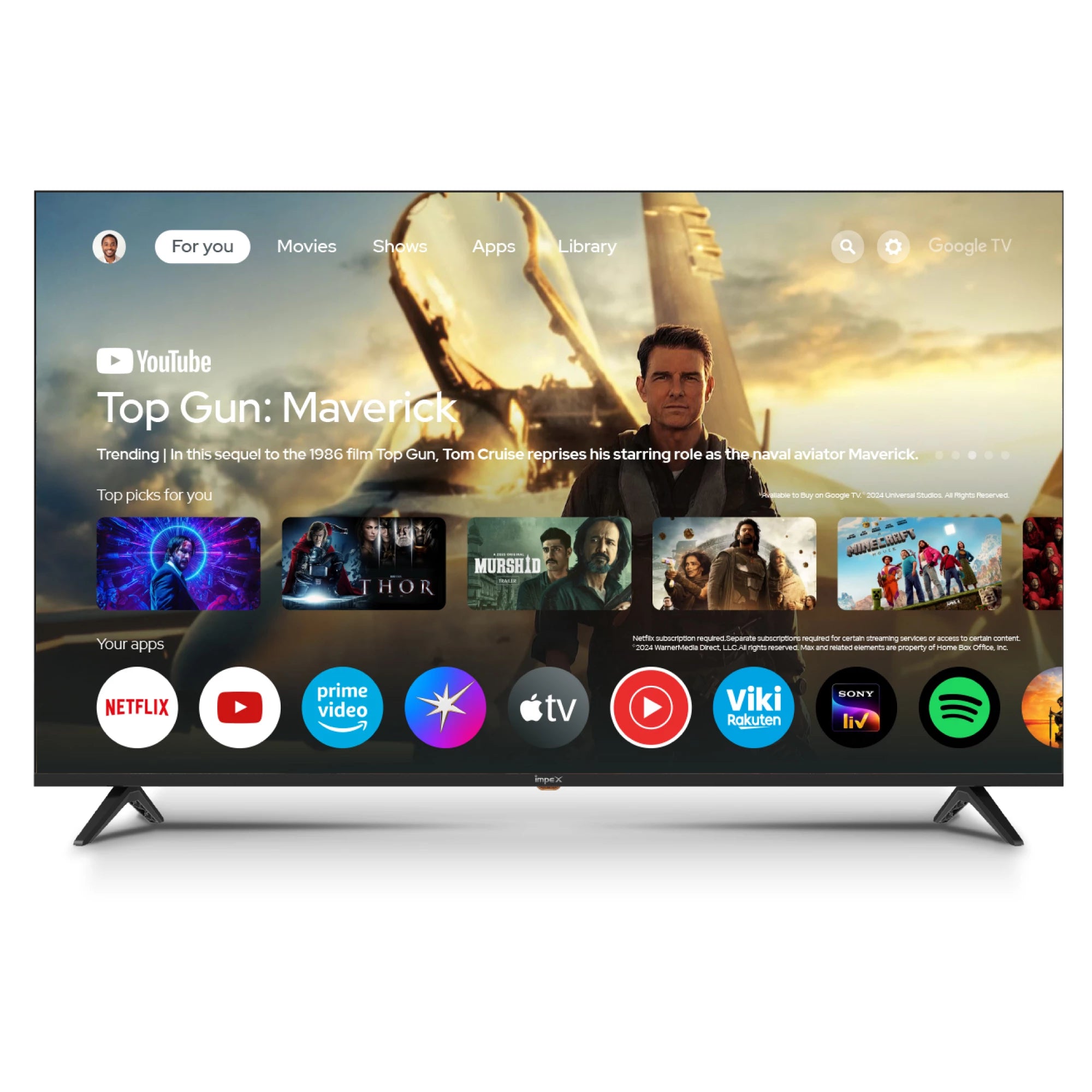 IMPEX 50 Inch QLED UHD GOOGLE LED TV DVBT2/S2 evoQ 50S4QLC2R120