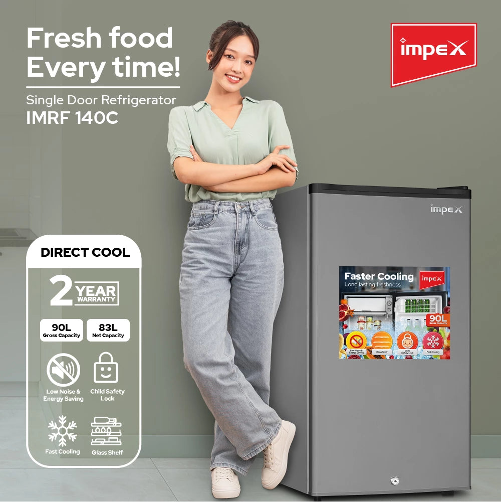 Impex 90L Single Door Refrigerator IMRF140C