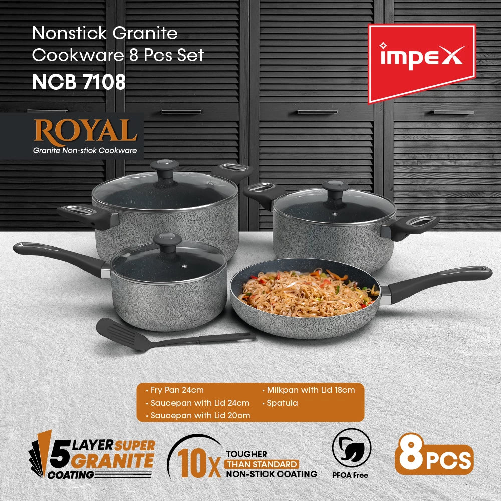 8 PIECE COOKWARE SET Granite NCB 7108