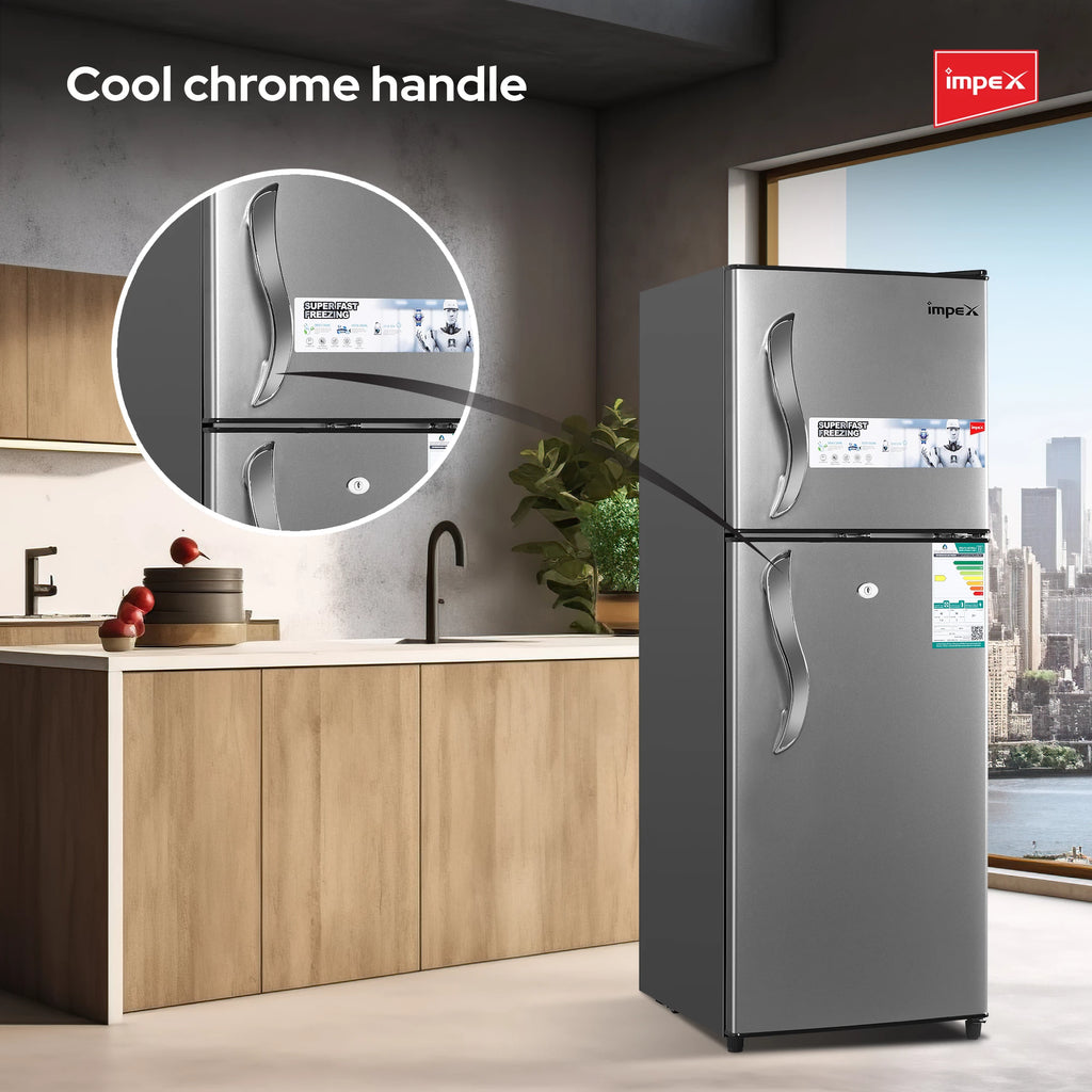 Impex 138L Double Door Refrigerator-Freezer IRF 138C