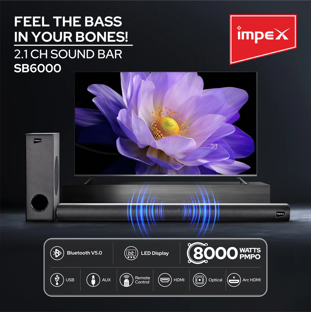 Impex 2.1 Wireless Subwoofer Soundbar BeatBeam SB 6000